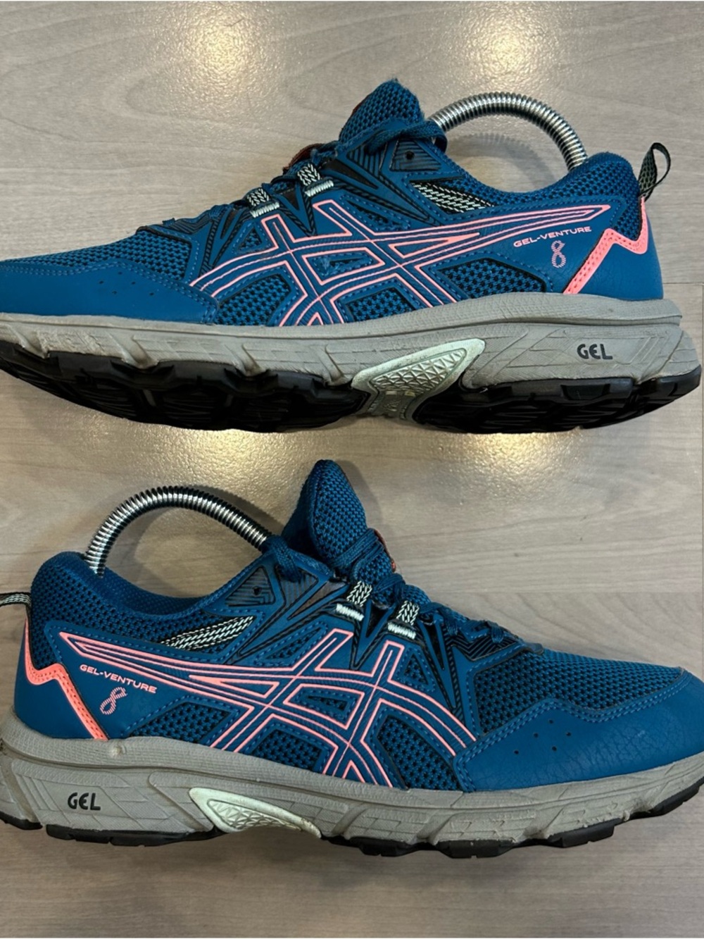 Asics Gel-Venture 8 Trail Running Sneakers Shoes Women Size 9 Blue Pink 1012A708